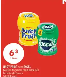 Pharmaprix JUICY FRUIT or EXCEL Gum Bottle offer