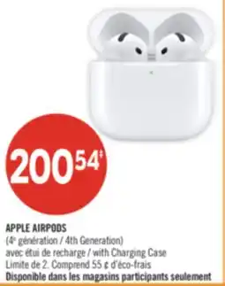 Pharmaprix APPLE AIRPODS 4th Generation with Charging Case offer