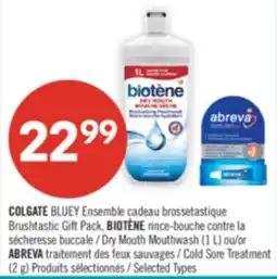 Pharmaprix COLGATE BLUEY Dry Mouth Mouthwash (1 L) or ABREVA Cold Sore Treatment (2 g) offer
