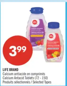 Pharmaprix LIFE BRAND Calcium Antacid Tablets offer