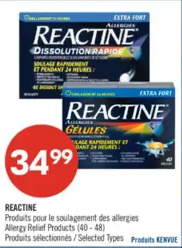 Pharmaprix REACTINE Allergy Relief Products offer