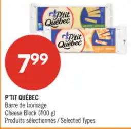 Pharmaprix P'TIT QUÉBEC Cheese Block offer