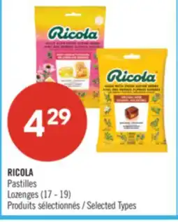 Pharmaprix RICOLA Lozenges offer