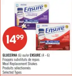 Pharmaprix GLUCERNA(6) orENSURE(4 - 6) Meal Replacement Shakes offer