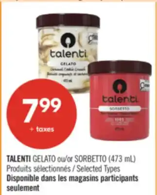 Pharmaprix TALENTI GELATO or SORBETTO (473 mL) offer