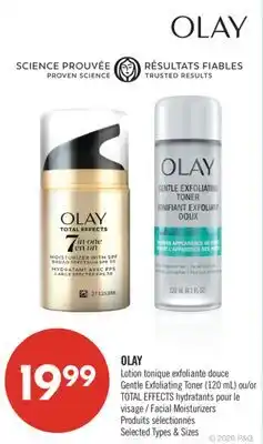 Pharmaprix OLAY Lotion Gentle Exfoliating Toner (120 mL) or TOTAL EFFECTS Facial Moisturizers offer