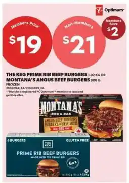 Real Canadian Superstore The Keg Prime Rib Beef Burgers or Montana’s Angus Beef Burgers offer
