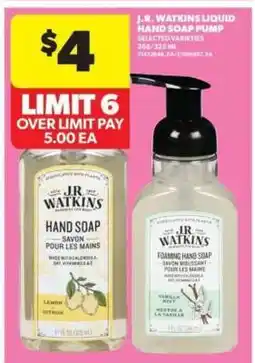 Real Canadian Superstore J.R. Watkins Liquid Hand Soap Pump offer