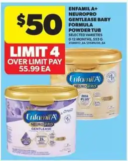 Real Canadian Superstore ENFAMIL A+ NEUROPRO GENTLEASE BABY FORMULA POWDER TUB offer