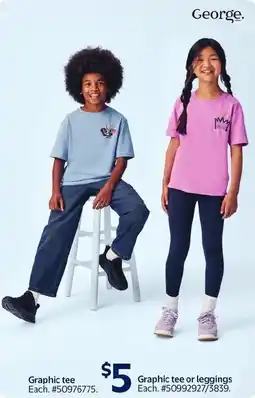 Walmart George Graphic tee or Graphic tee or leggings offer