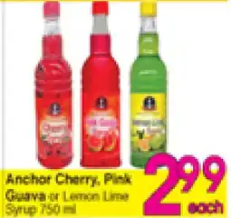 Danforth Food Market Anchor Cherry, Pink Guava or Lemon Lime Syrup offer