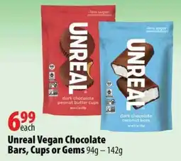 London Drugs Unreal Vegan Chocolate Bars, Cups or Gems offer