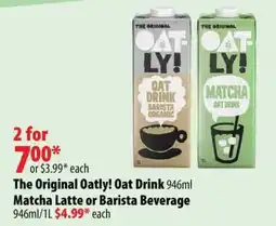 London Drugs The Original Oatly! Oat Drink Matcha Latte or Barista Beverage offer