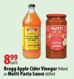 London Drugs Bragg Apple Cider Vinegar or Mutti Pasta Sauce offer