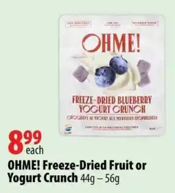 London Drugs Ohme! freeze-dried fruit or yogurt crunch offer