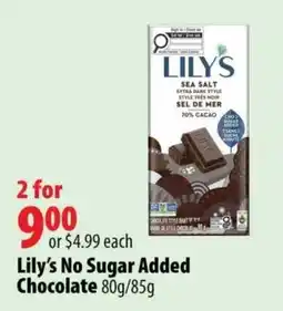 London Drugs Lily's No Sugar Added Chocolate offer