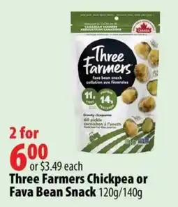 London Drugs Three Farmers Chickpea or Fava Bean Snack offer