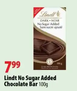 London Drugs Lindt No Sugar Added Chocolate Bar offer