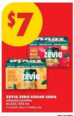 No Frills Zevia zero sugar soda offer