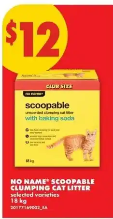No Frills No Name scoopable clumping cat litter offer