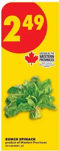 No Frills bunch spinach offer