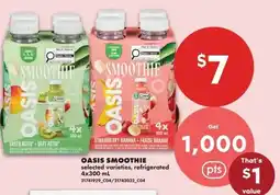 No Frills Oasis smoothie selected varieties offer