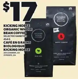 Independent Grocer Kicking Horse Organic Whole Bean Coffee offer