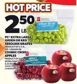 Independent Grocer PC extra large green or red seedless grapes offer