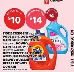 Independent Grocer Tide detergent, pods, gain fabric softener, gain beads offer