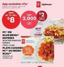 Independent Grocer Optimum selected varieties frozen entrées offer