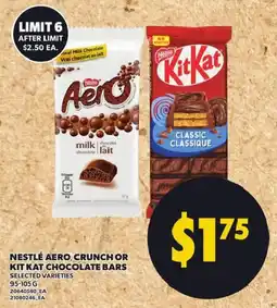 Independent Grocer Nestlé Aero, Crunch or Kit Kat chocolate bars offer