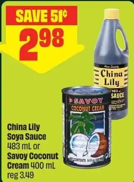 China Lily Soya Sauce or Savoy Coconut Cream