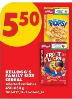 No Frills Kellogg's family size cereal offer