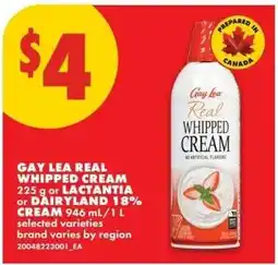 No Frills Gay Lea real whipped cream offer