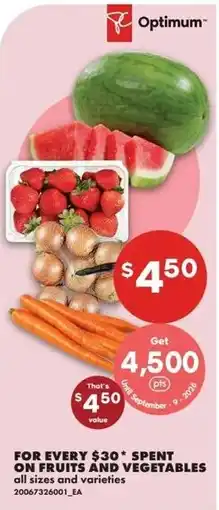 No Frills Optimum fruits and vegetables offer
