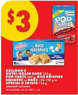 No Frills Kellogg's nutri-grain bars offer