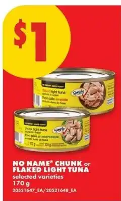 No Frills No Name chunk or flaked light tuna offer