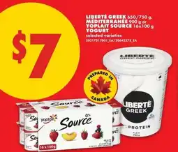 No Frills Liberté Greek Yoplait Source Yogurt offer