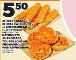Independent Grocer Cheese sticks, cheese swirl buns or cheese bread offer