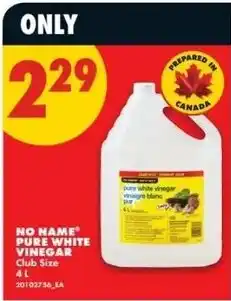 No Frills No Name pure white vinegar offer