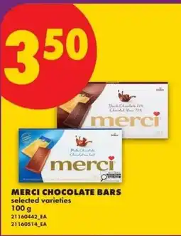 No Frills Merci chocolate bars offer