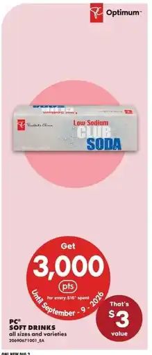 No Frills PC soft drinks offer