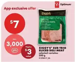 No Frills Ziggy's sub trio sliced deli meat offer