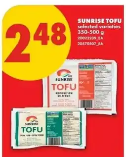 No Frills Sunrise tofu offer