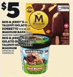 Independent Grocer Ben & Jerry's or Talenti Gelato or Sorbetto or Magnum Bars offer