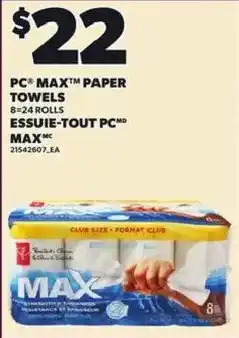 Independent Grocer PC MAX paper towels offer