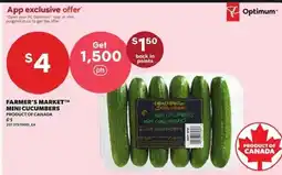 Independent Grocer Farmer's market mini cucumbers offer
