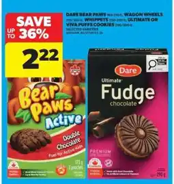 Real Canadian Superstore Dare Bear Paws, Wagon Wheels, Whippets, Ultimate or Viva Puffs Cookies offer
