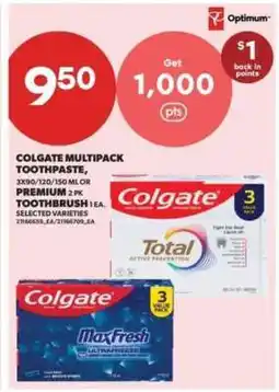 Real Canadian Superstore Colgate Multipack Toothpaste or Premium Toothbrush offer