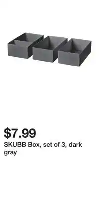 IKEA SKUBB Box, set of 3, dark gray offer